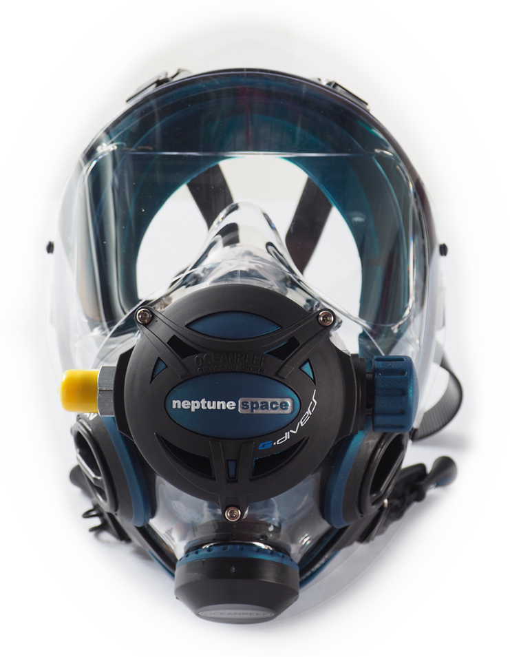 Download Neptune Space G Divers Full Face Mask Ocean Reef Neptune Space G Divers Cobalt Ursuit PSD Mockup Templates